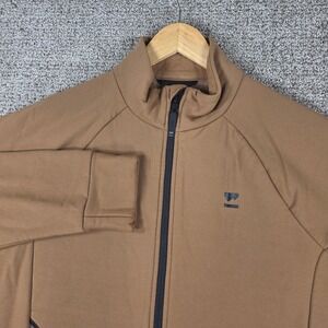 Mons Royale Men's Brown Zip Up‎ Merino Wool Blend Fleece Jacket Size M